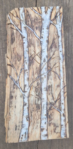 Birch on Rustic Wood