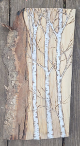 Birch on Birch Wood with Bark