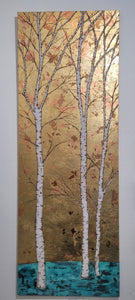 "Shimmer" Series of Gold and Copper Birch Trees
