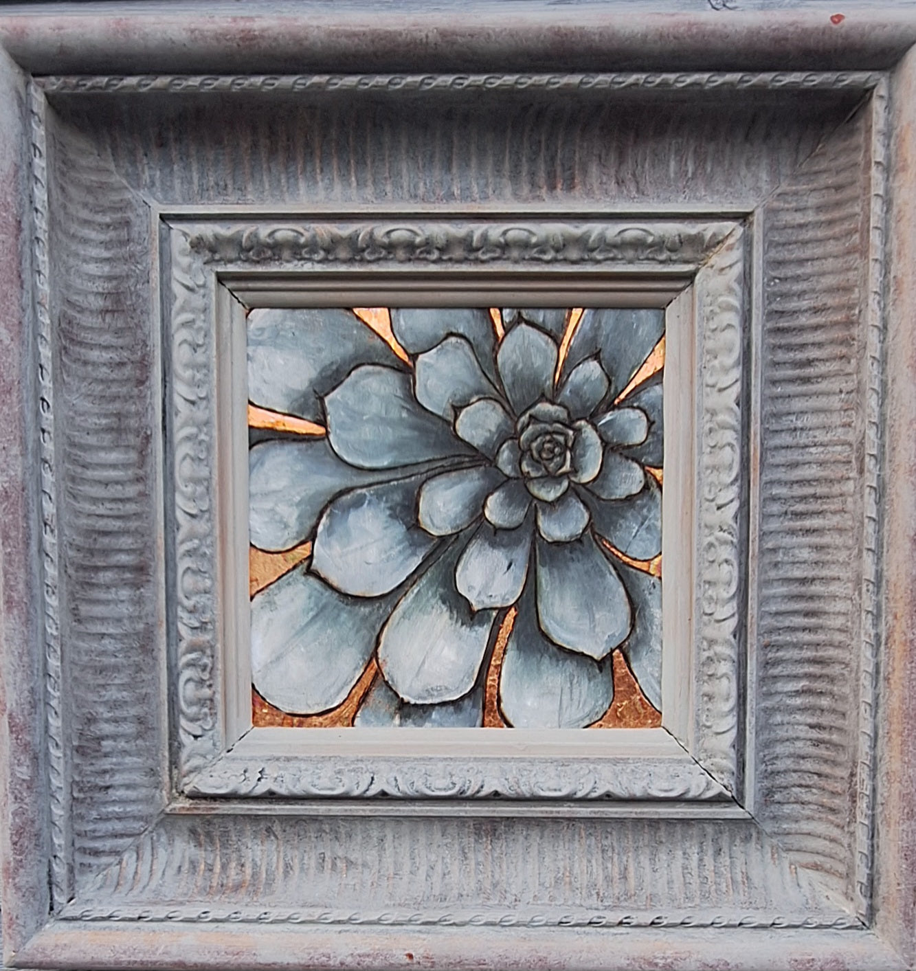 Framed Blue grey Sempervium