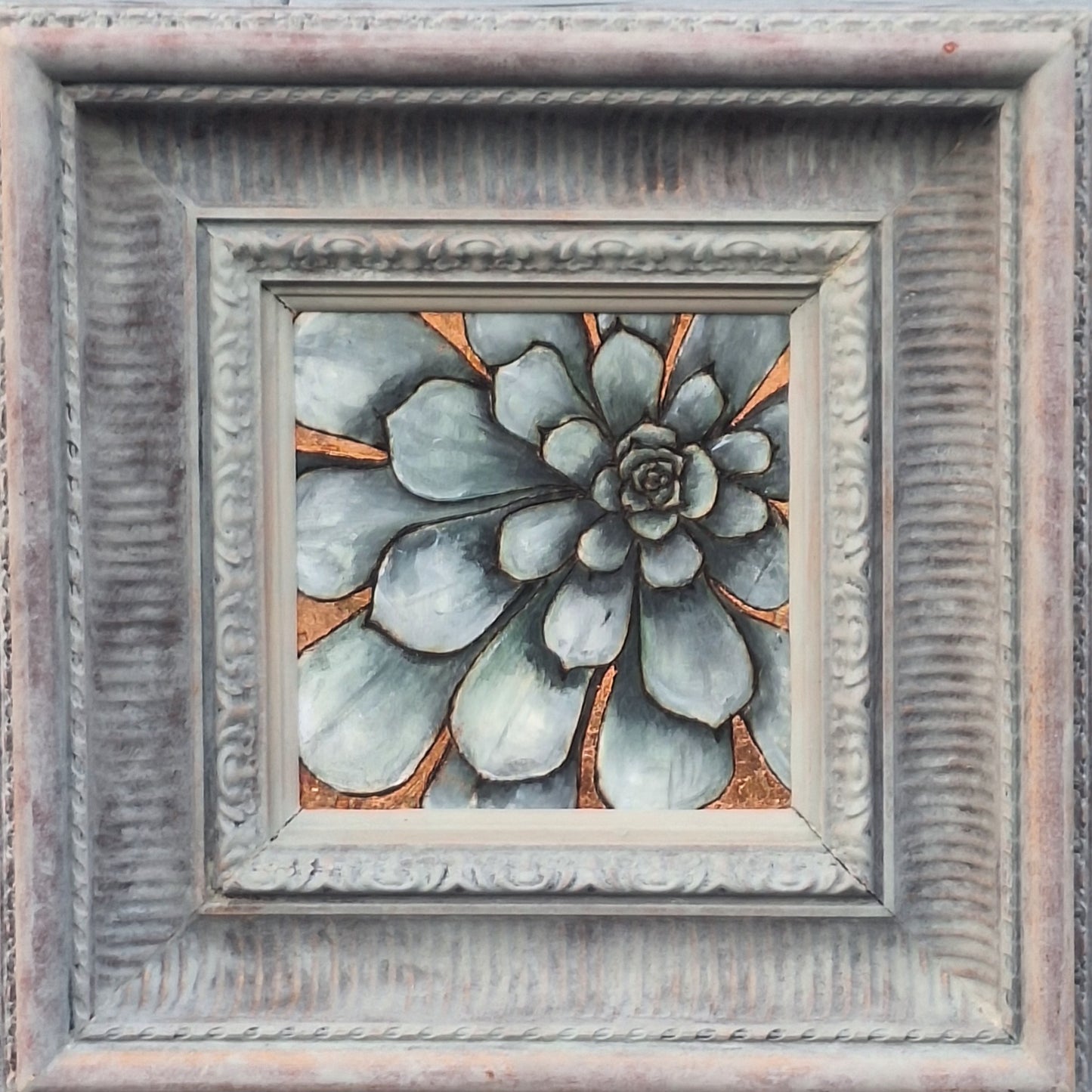 Framed Blue grey Sempervium