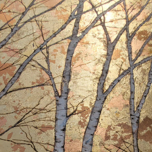 "Shimmer" Series of Gold and Copper Birch Trees
