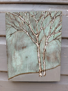 Copper Patina Birch Art
