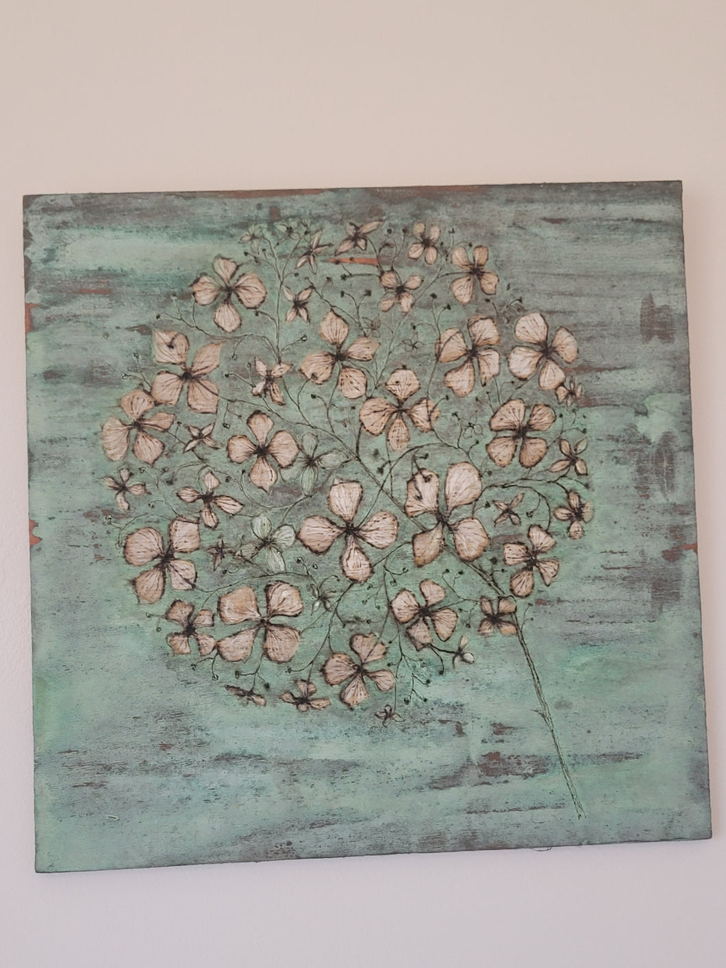 Verdigris and White Hydrangea