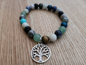Winter gemstone bracelet with the Tree of Life