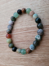Load image into Gallery viewer, Green and Grey Gemstone  Bracelet
