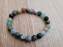 Load image into Gallery viewer, Green and Grey Gemstone  Bracelet
