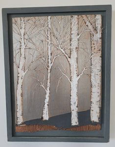 Silver Birch Trees with dark grey Frame