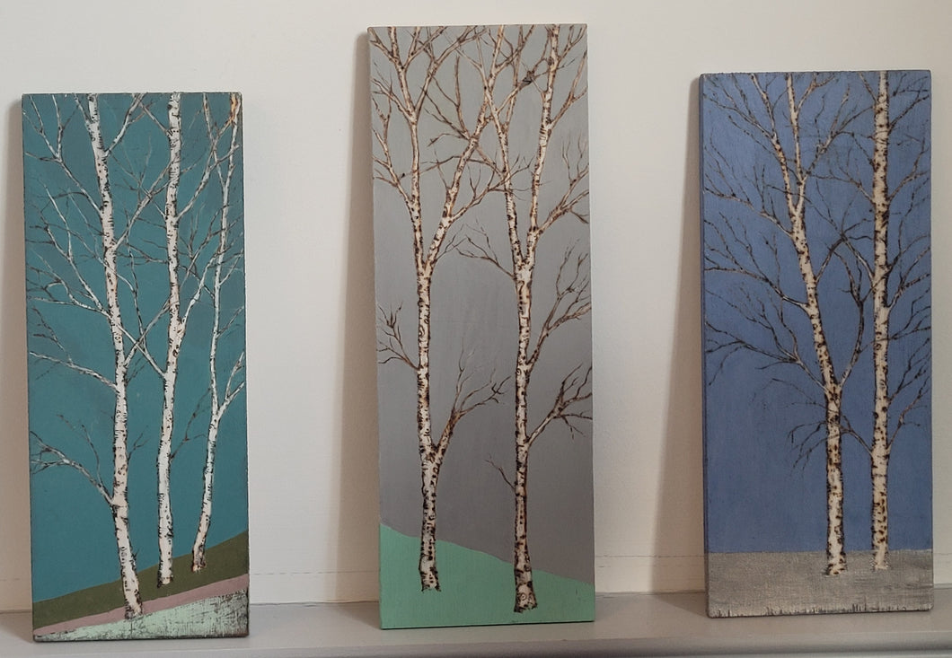 Small painted Birch Trees