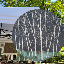 Load image into Gallery viewer, Slate Grey and Copper Birch Tree Circular Wall Art
